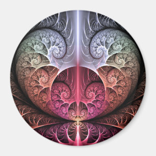 Heartbeat, Abstract Surreal Fantasy Fractal Art Magnet