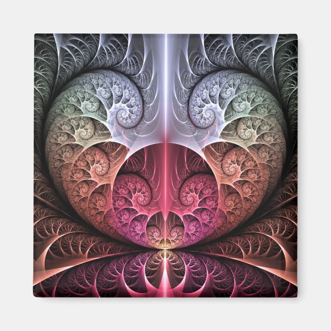 Heartbeat, Abstract Surreal Fantasy Fractal Art Magnet (Front)
