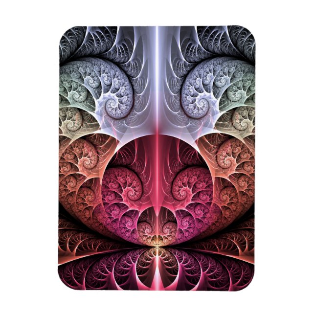 Heartbeat, Abstract Surreal Fantasy Fractal Art Magnet (Vertical)