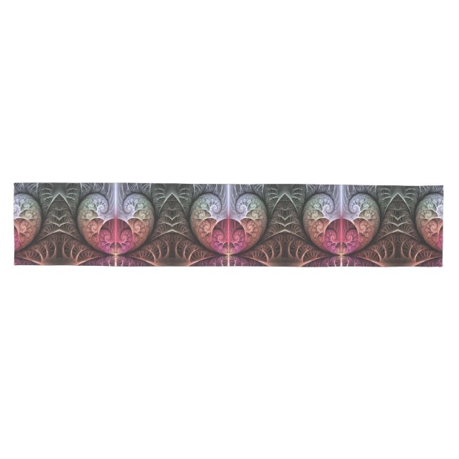 Heartbeat, Abstract Surreal Fantasy Fractal Art Medium Table Runner (Horizontal)