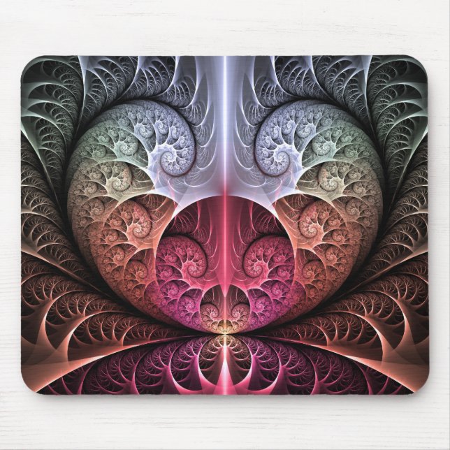 Heartbeat, Abstract Surreal Fantasy Fractal Art Mouse Mat (Front)