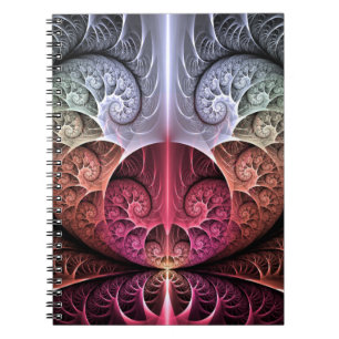 Heartbeat, Abstract Surreal Fantasy Fractal Art Notebook