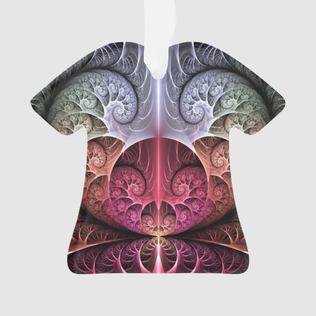 Heartbeat, Abstract Surreal Fantasy Fractal Art Ornament (Front)