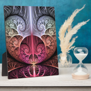 Heartbeat, Abstract Surreal Fantasy Fractal Art Plaque