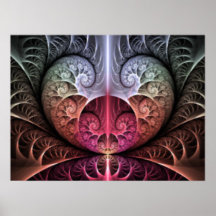 Heartbeat, Abstract Surreal Fantasy Fractal Art Poster