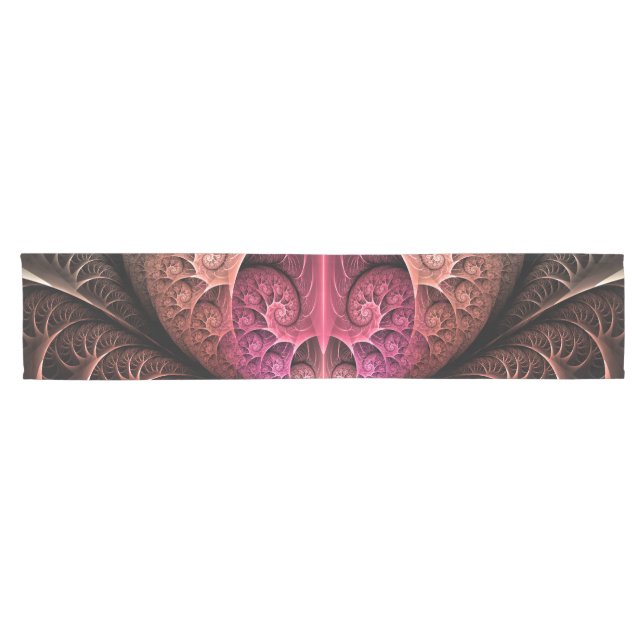 Heartbeat, Abstract Surreal Fantasy Fractal Art Short Table Runner (Horizontal)