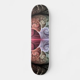 Heartbeat, Abstract Surreal Fantasy Fractal Art Skateboard