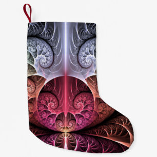 Heartbeat, Abstract Surreal Fantasy Fractal Art Small Christmas Stocking