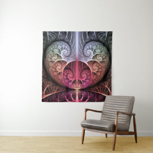 Heartbeat, Abstract Surreal Fantasy Fractal Art Tapestry