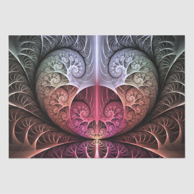 Heartbeat, Abstract Surreal Fantasy Fractal Art Tissue Paper (Front)