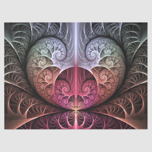 Heartbeat, Abstract Surreal Fantasy Fractal Art Tissue Paper (Front)