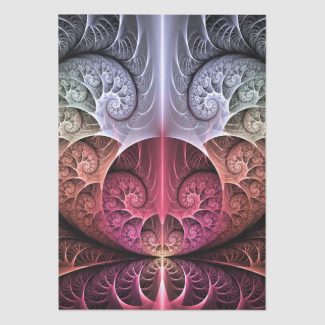 Heartbeat, Abstract Surreal Fantasy Fractal Art Tissue Paper (Front)