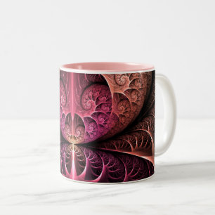 Heartbeat, Abstract Surreal Fantasy Fractal Art Two-Tone Coffee Mug