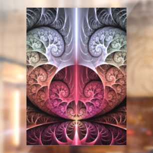 Heartbeat, Abstract Surreal Fantasy Fractal Art Window Cling