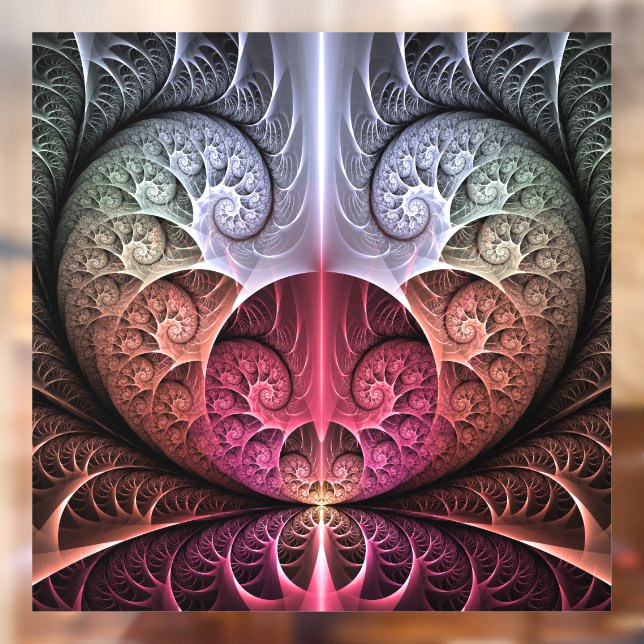 Heartbeat, Abstract Surreal Fantasy Fractal Art Window Cling (Sheet 2)