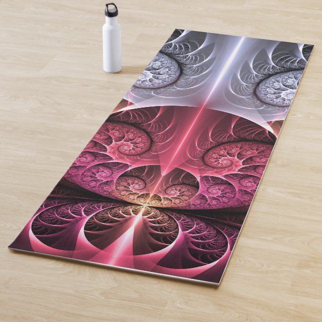 Heartbeat, Abstract Surreal Fantasy Fractal Art Yoga Mat (In Situ)
