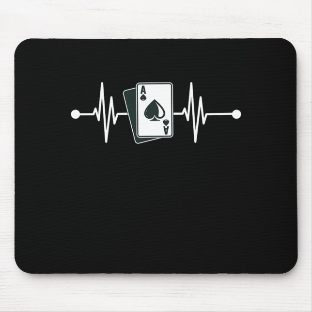 Heartbeat Ace Spades Cards Casino Player Poker Gam Mouse Mat (Front)