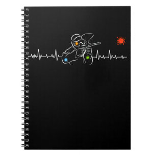 Heartbeat Airsoft Player Colourful Paintball Notebook