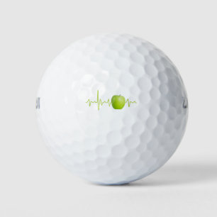 Heartbeat apple gift for the healthy people golf balls