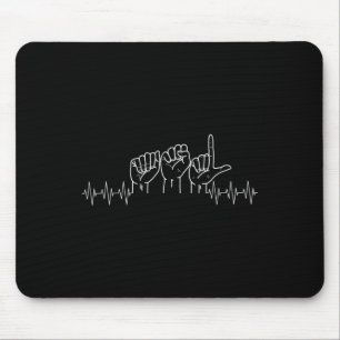 Heartbeat Asl Design For Asl Lover Deaf Day Awaren Mouse Mat