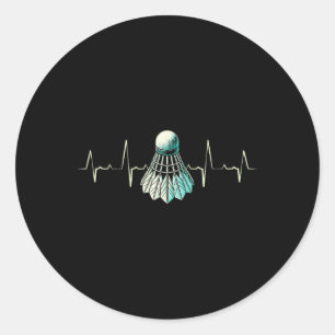 Heartbeat Badminton Player Dedicated Shuttle Classic Round Sticker