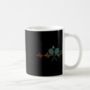 Heartbeat Badminton Shuttle Racket Retro Player Gi Coffee Mug