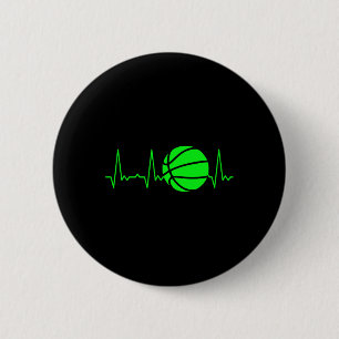 Heartbeat Basketball 5 6 Cm Round Badge