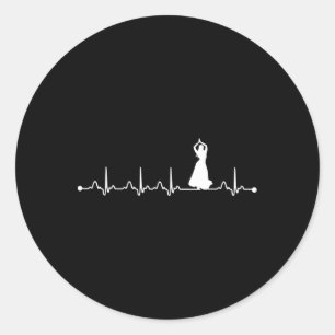 Heartbeat Belly Dancing Ekg Lover Classic Round Sticker