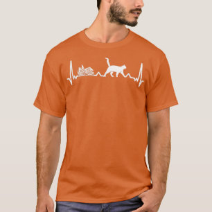 Heartbeat Cat Book Lovers Reading Book  T-Shirt