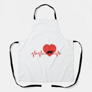 Heartbeat Cat Kitten Love Women's Girl's Gift Apron
