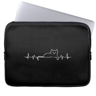 Heartbeat Cat Kitten Love Women's Girl's Gift Laptop Sleeve