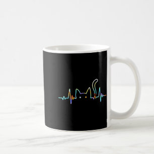 Heartbeat Cat Lover Animal Silhouette Cute Cat Coffee Mug