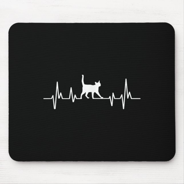 Heartbeat Cat  Mouse Mat (Front)