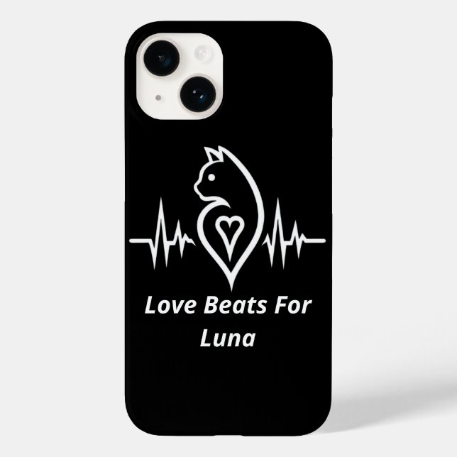 Heartbeat Cat - Personalised Pet Love  Case-Mate iPhone Case (Back)