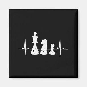 Heartbeat Chess - King Knight Pawn Chessmen Gifts  Magnet