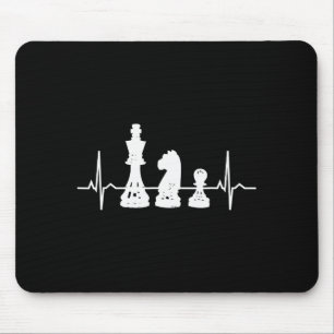 Heartbeat Chess - King Knight Pawn Chessmen Gifts Mouse Mat