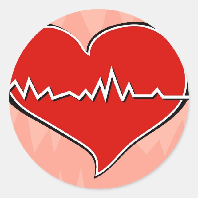 Heartbeat Classic Round Sticker (Front)