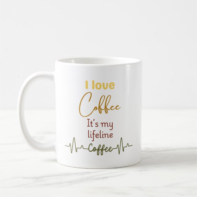 Heartbeat Coffee Mug for Caffeine Fans-coffee love (Left)