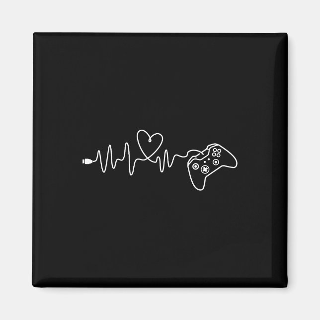 Heartbeat - Console Gaming Game Lover Pc Video Gam Magnet (Front)