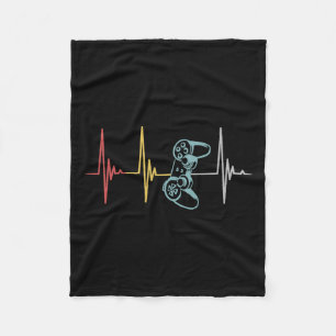 Heartbeat Controller For Nerd Multiplayer Gaming  Fleece Blanket