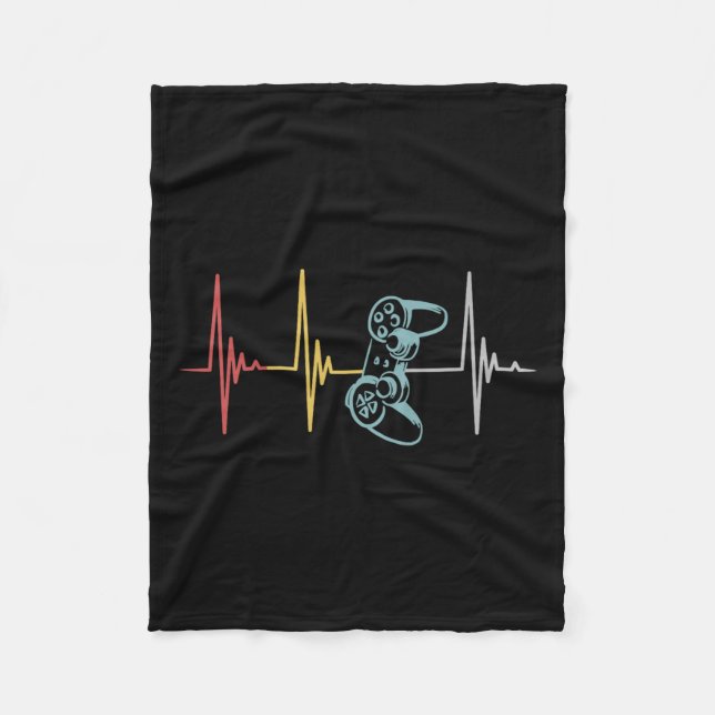 Heartbeat Controller For Nerd Multiplayer Gaming  Fleece Blanket (Front)