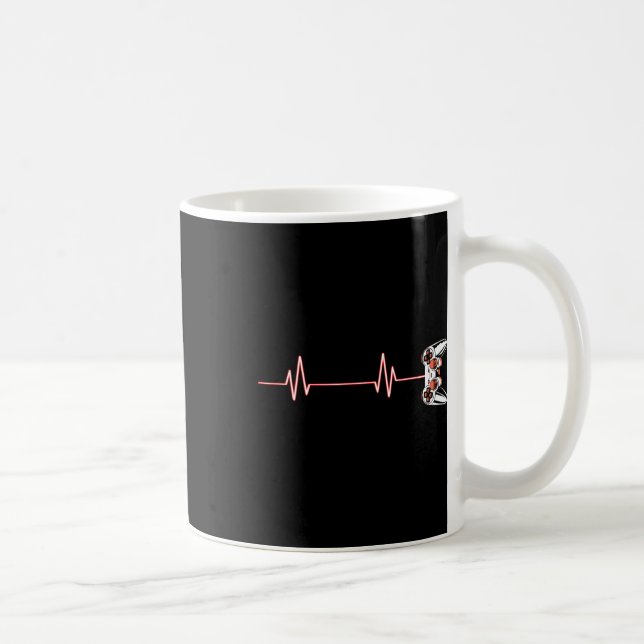 Heartbeat Cool Video Game Controller For Nerdy Gam Coffee Mug (Right)