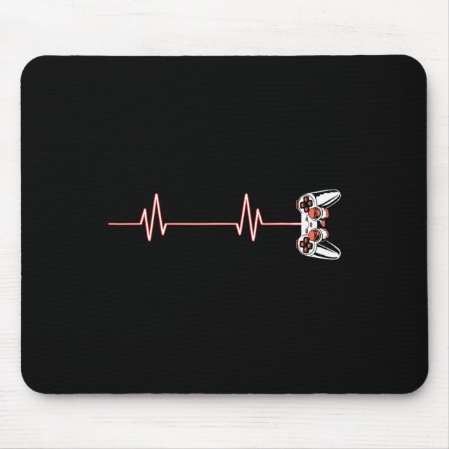 Heartbeat Cool Video Game Controller For Nerdy Gam Mouse Mat (Front)