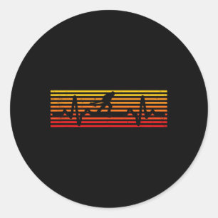 Heartbeat Cross Country Skiing Winter Sports Biath Classic Round Sticker