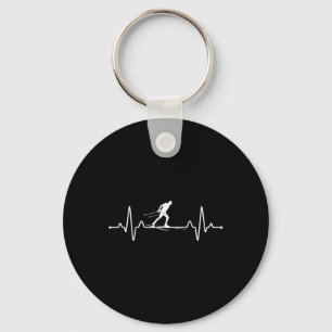 Heartbeat Cross Country Skiing Winter Sports Biath Key Ring