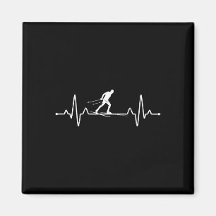 Heartbeat Cross Country Skiing Winter Sports Biath Magnet