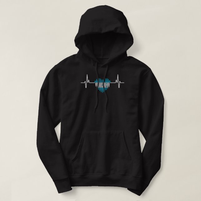 Heartbeat Design Honduran Flag Honduras  Hoodie (Design Front)