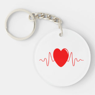 Heartbeat design key ring
