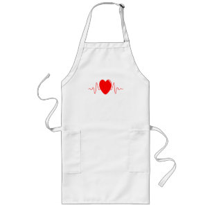 Heartbeat design long apron
