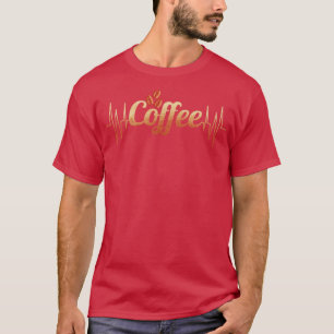 Heartbeat Design With Coffee Beans I Love Coffee T-Shirt